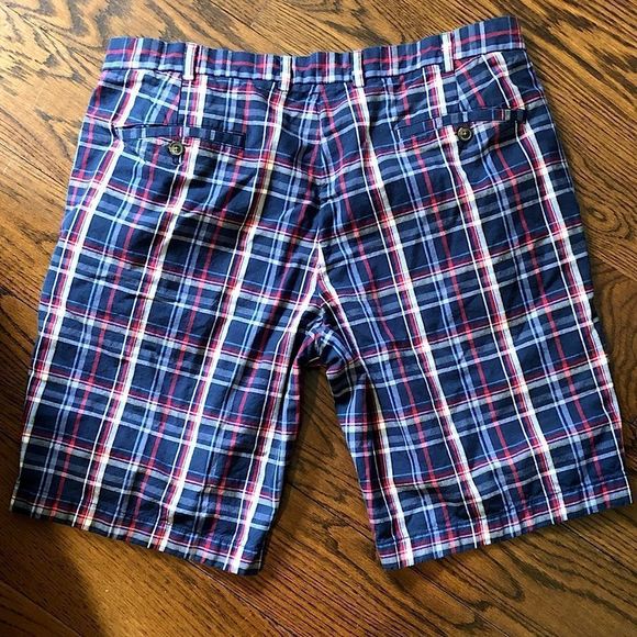 BROOKS BROS Mens Indian Plaid Flat Front Shorts Sz 38 - Picture 2 of 8